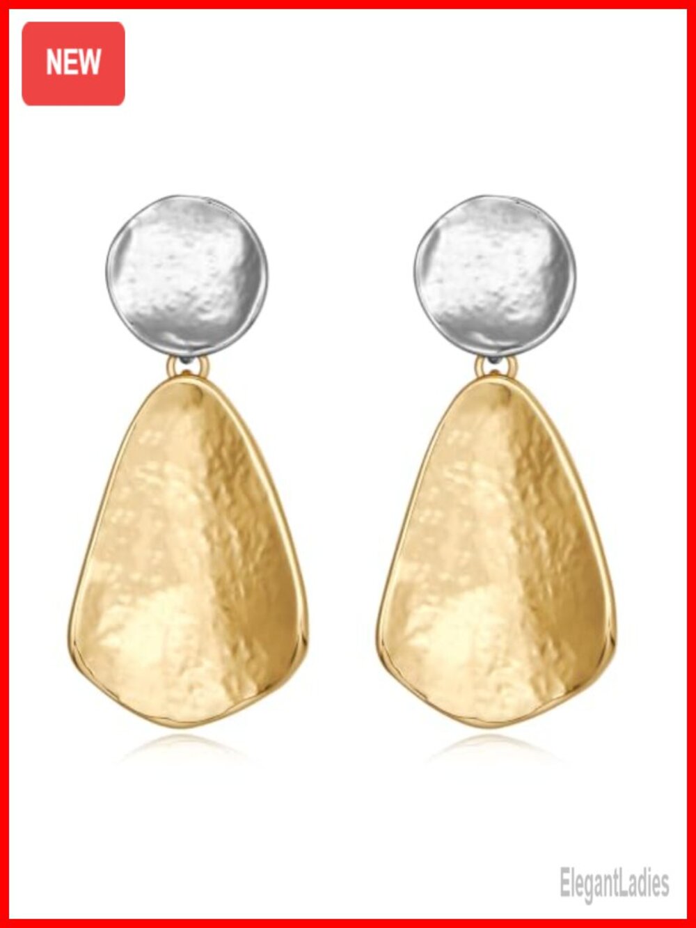 14K Gold Plated Geometric Chunky Dangle Earrings Trendy Statement Jewelry